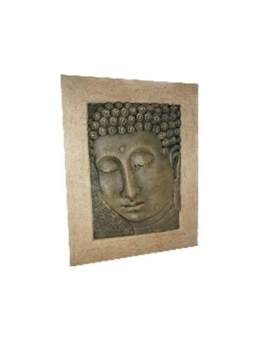 Buddha face wall plaque with sandy border