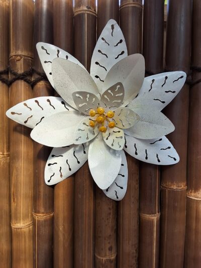 Flower large White (glitter)