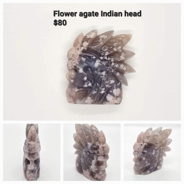Flower agate Indian head