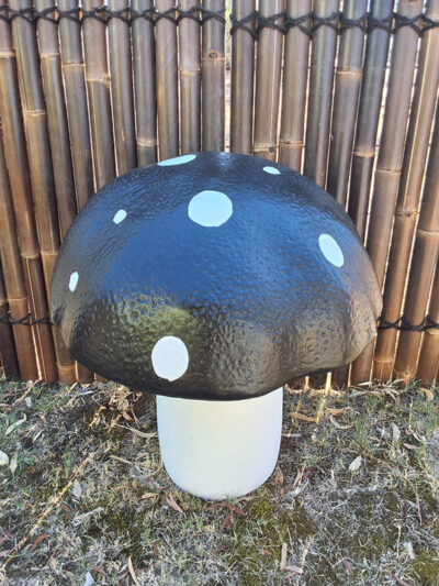 Large Mushroom Statue Black