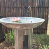 Round Shape Terrazzo Bird Bath Grey